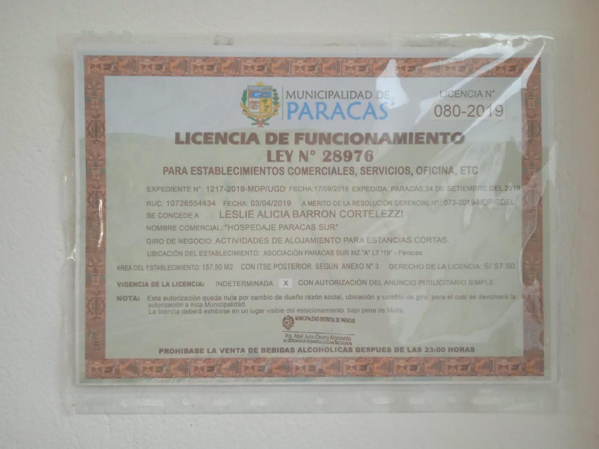 Hospedaje Paracas Sur Zewnętrze zdjęcie